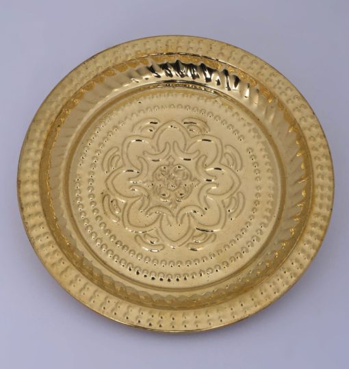 Brass Mini Plate With beautiful design crafted- 16 CM