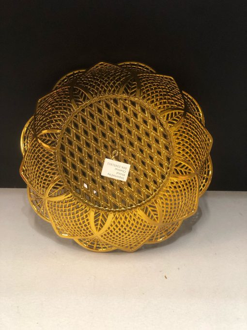 Beautiful flower shaped Golden Durable Plastic Serving Tray / Basket – Multipurpose Food / Storage Solutions / Serving / Gifts etc