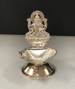 German Silver Vilakku with Lakshmi 9 x 6.5 cm