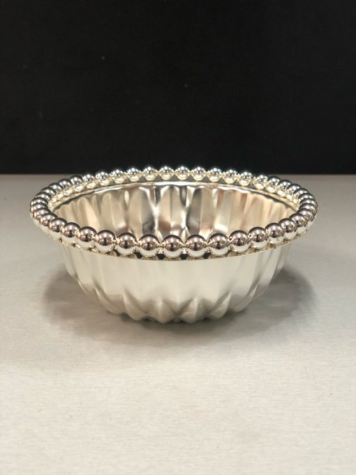 Beautiful German Silver Bowl with little german silver pearls on top