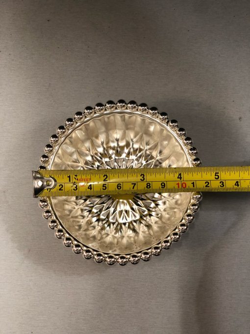 Beautiful German Silver Bowl with little german silver pearls on top