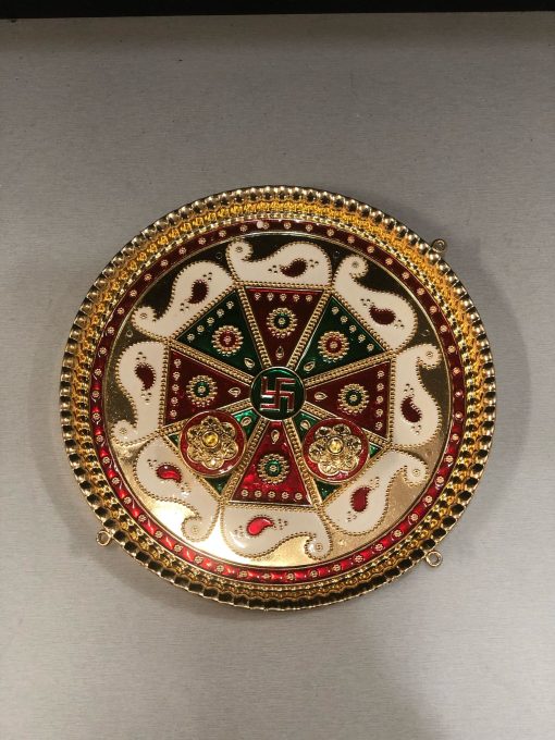 Yellow colour Peacock design Fiber Plastic Kum Kum tray / Return Gifts