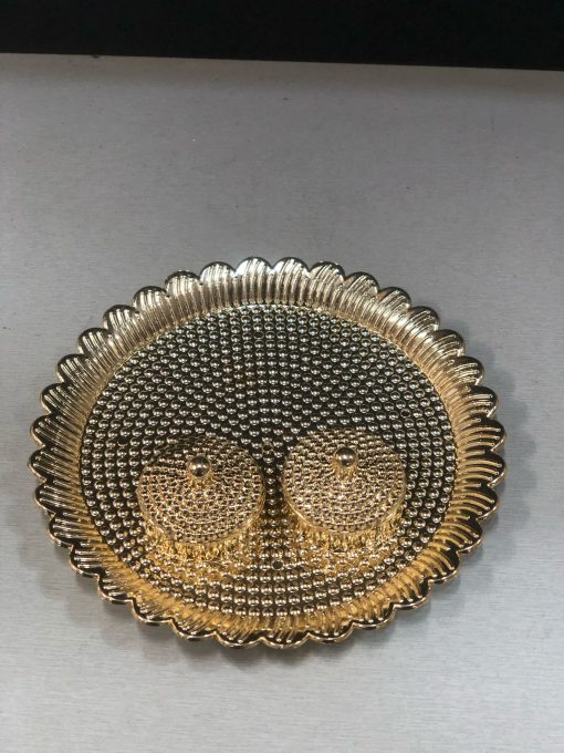 Gold colour design Fiber Plastic Kum Kum tray / Return Gifts