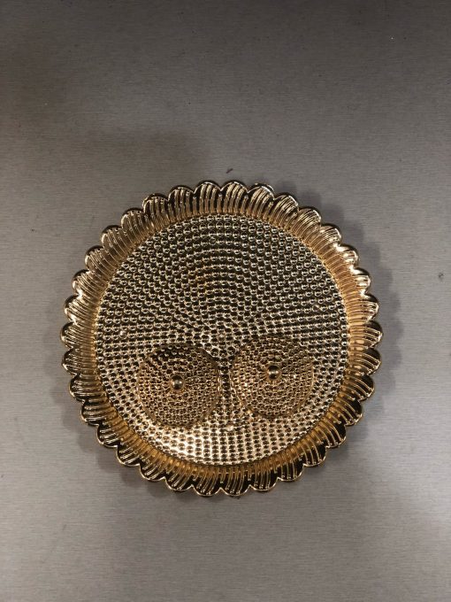 Gold colour design Fiber Plastic Kum Kum tray / Return Gifts
