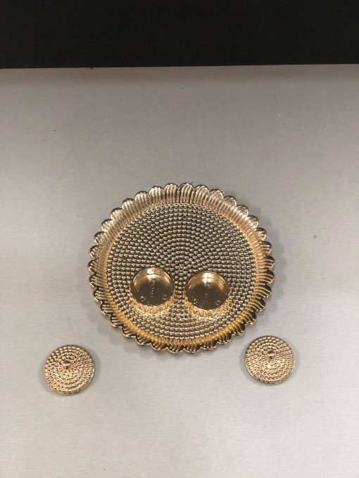 Gold colour design Fiber Plastic Kum Kum tray / Return Gifts