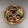 Gold colour flower design Fiber Plastic Kum Kum tray / Return Gifts Gold colour flower design Fiber Plastic Kum Kum tray / Return Gifts