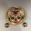 Gold colour flower design Fiber Plastic Kum Kum tray / Return Gifts Gold colour flower design Fiber Plastic Kum Kum tray / Return Gifts