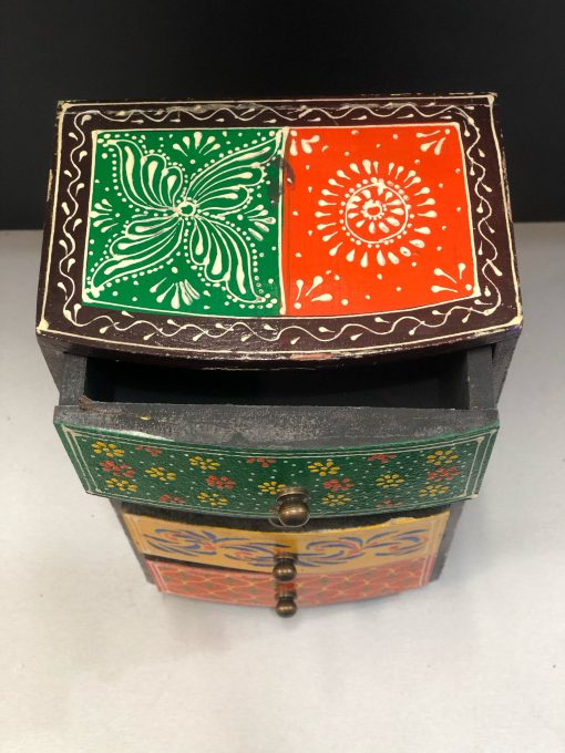 Hand Painted 4 - Storage Box for storing small Item's - Dry Fruit Storage - Small First Storage Box - drawer assorted colour