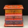 Hand Painted 3 - Storage Box for storing small Item's - Dry Fruit Storage - Small First Storage Box - drawer assorted colour