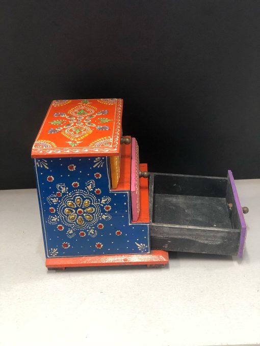Hand Painted 3 - Storage Box for storing small Item's - Dry Fruit Storage - Small First Storage Box - drawer assorted colour