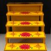 Wood rangoli design 5 dteps foldable Golu Padi stand - Yellow
