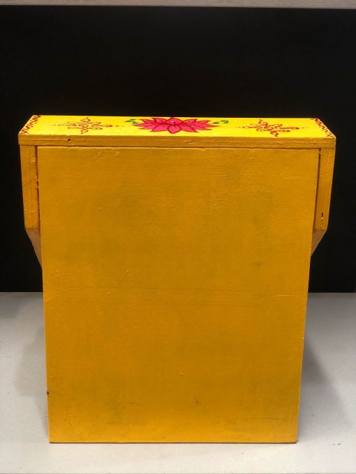 Wood rangoli design 5 dteps foldable Golu Padi stand - Yellow