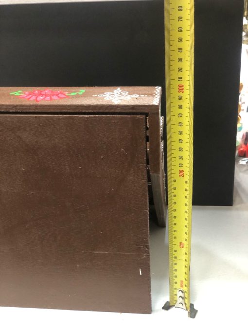 Wood rangoli design 5 dteps foldable Golu Padi stand - Brown