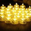 Acrylic Crystal LED Flameless Tea Light Candle – Assorted Colours Crystal Candles LED Light Transparent Flameless Battery Power Night Lamp Wedding Party Atmosphere Decor Lighting Lamp