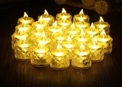 Crystal Candles LED Light Transparent Flameless Battery Power Night Lamp Wedding Party Atmosphere Decor Lighting Lamp