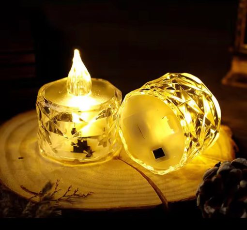 Crystal Candles LED Light Transparent Flameless Battery Power Night Lamp Wedding Party Atmosphere Decor Lighting Lamp