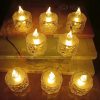 Acrylic Crystal LED Flameless Tea Light Candle – Assorted Colours Crystal Candles LED Light Transparent Flameless Battery Power Night Lamp Wedding Party Atmosphere Decor Lighting Lamp