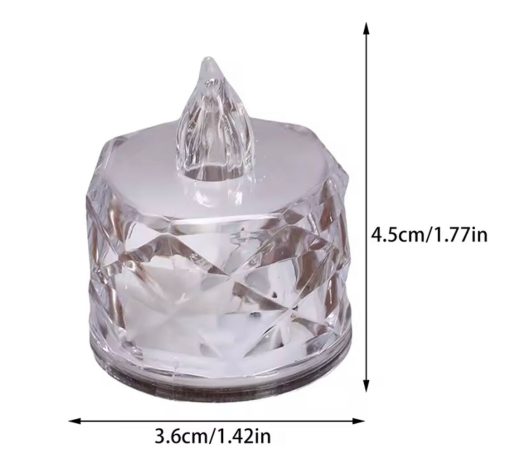 Crystal Candles LED Light Transparent Flameless Battery Power Night Lamp Wedding Party Atmosphere Decor Lighting Lamp
