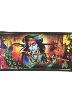 Decorative Wooden Framed Lord Krishna Painting || Wall Art Paintings for Living room and Bedroom. Frame size (Wood, 167 cm x 3 cm x 87 cm, Special Effect Textured) || Large painting