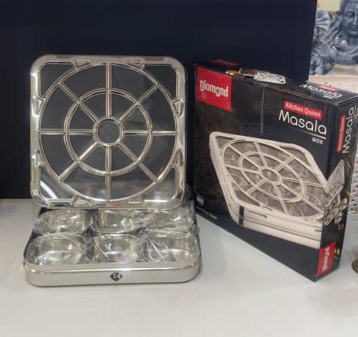 Diamond SS Kitchen Queen Masala Dabba Xl Square / 9 Cups