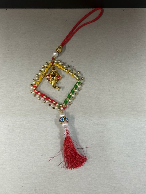 Flying Lord Hanuman Hanging Idol For Car Orange Hindu God for Power & Protection