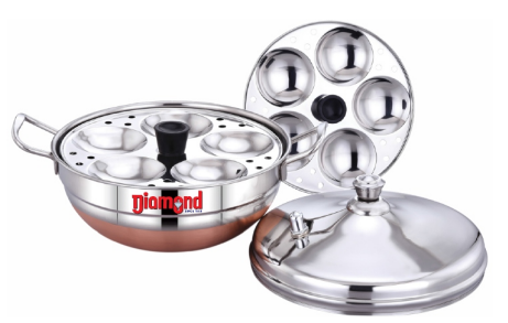 Diamond Stainless Steel Medium Multi Kadai with Whistle Diamond Stainless Steel Medium Multi Kadai with Whistle