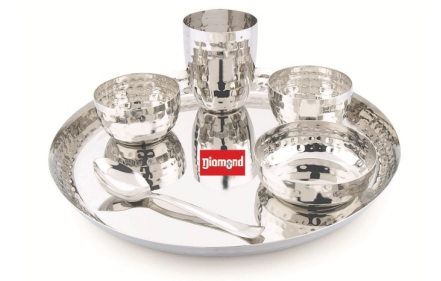Diamond Hammered Lunch/ ThaliSet of 6 / Gift Diamond Hammered Lunch/ ThaliSet of 6 / Gift