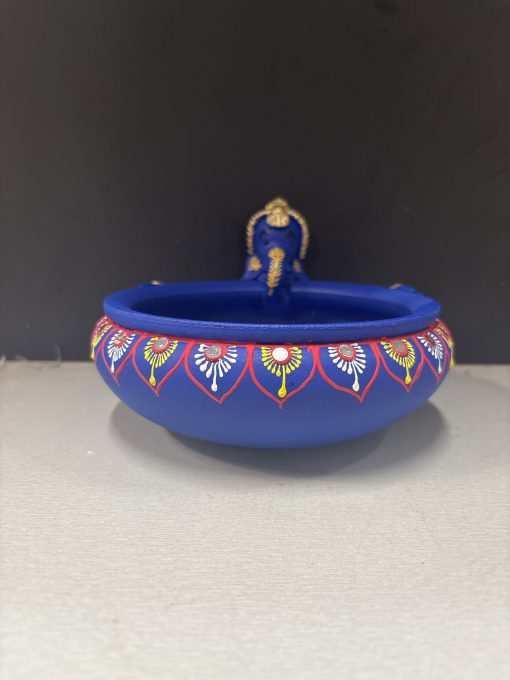 Gold Clay Teracotta Carved Uruli Diwali Decor Showpiece Gift 32 CM