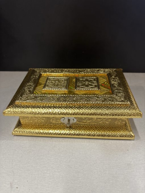 Gold German Oxidised Jewellery box/ Gift Box / Dry Fruit Box 7x5 inches Copy Small Gold German Oxidised Jewellery box/ Gift Box / Dry Fruit Box 6x4 inches