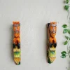 Wooden Carved Horse Bracket - 12 Inch - Pack of 1 Traditional Wooden Handpainted Yellow Jharokha for Decorative Wall Hanging Showpiece (17X16 Inch)