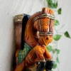 Wooden Carved Horse Bracket - 12 Inch - Pack of 1 Traditional Wooden Handpainted Yellow Jharokha for Decorative Wall Hanging Showpiece (17X16 Inch)