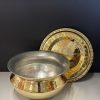 Brass Heavy Base Tin Coated Hammered Handi / Cooking Vessel & Brass Lid No 5 (30 Cm)