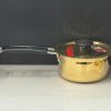 Brass Heavy Base Tin Coated Hammered Sauce Pan / Cooking Vessel with handle & Brass Lid No 1 (18 Cm) Brass Heavy Base Tin Coated Hammered Sauce Pan / Cooking Vessel with handle & Brass Lid No 1 (18 Cm)
