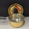 Brass Heavy Base Tin Coated Hammered Sauce Pan / Cooking Vessel with handle & Brass Lid No 1 (18 Cm)