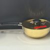 Brass Heavy Base Tin Coated Hammered Pan / Cooking Vessel with handle & Brass Lid No 1 (18Cm)