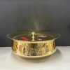Brass Heavy Base Tin Coated Hammered Handi / Tope / Cooking Vessel & Brass Lid No 7 (36 Cm)