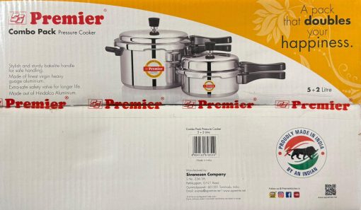 Premier Hindalco Aluminium Pressure Cooker Combo Pack (5+2 L)