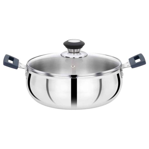 Premier Elute 3-Ply Kadai/ Stainless steel Curry Pot with Glass Lid (22 Cm) Premier Elute 3-Ply Kadai/ Stainless steel Curry Pot with Glass Lid (22 Cm)