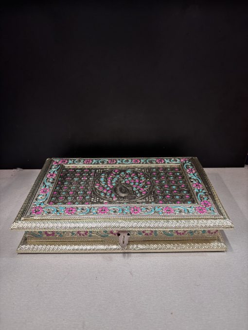 Rectangle Multicolour German Oxidised Jewellery box/ Gift Box / Dry Fruit Box 12x8 inches