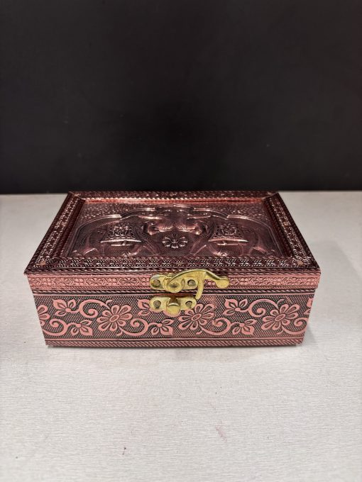 Small Gold German Oxidised Jewellery box/ Gift Box / Dry Fruit Box 6x4 inches