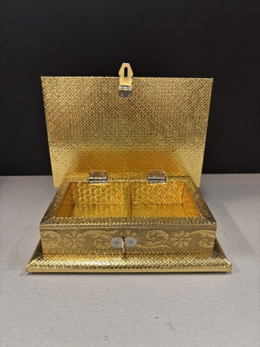 Small Gold German Oxidised Jewellery box/ Gift Box / Dry Fruit Box 6x4 inches