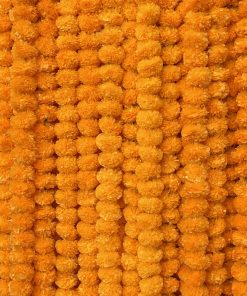 Artificial Light Orange Marigold Flowers Garland - Pack of 1