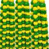 Artificial Orange Small Marigold Flowers Garland For Decoration - 1 piece