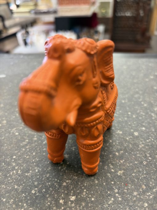 Clay terracotta elephant show piece – 4 inch