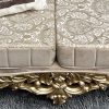 Handmade Royal Antique Golden Finish Carved Sofa (3 Seater) Dasara inlay work Rosewood rectangle dinning table - Six seater with chairs