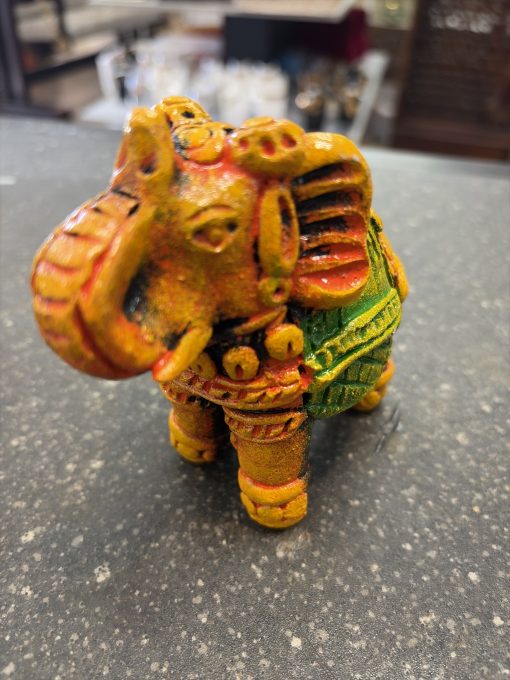 Clay terracotta elephant show piece – 4 inch