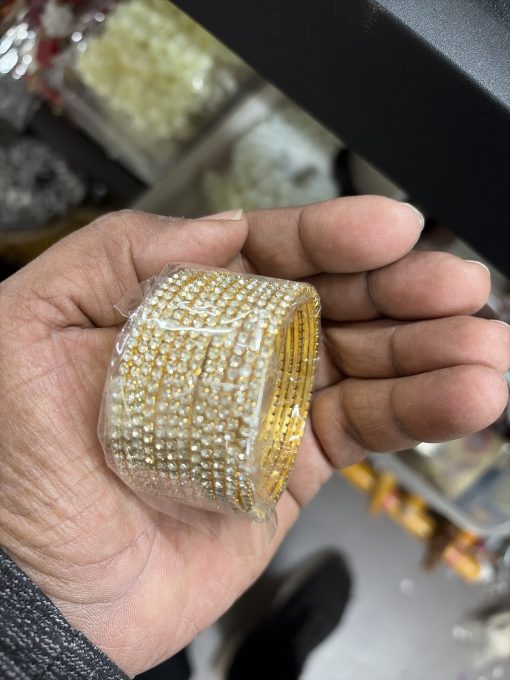 Gold n white stone Bangle Kids Size Size2/0 (5cm diameter) Gold n white stone Bangle Kids Size Size2/0 (5cm diameter)