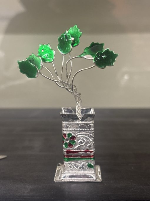 German silver Tulsi plant showpiece