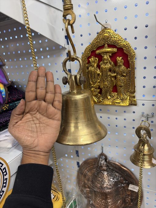 Large brass hanging temple bell 20 cm