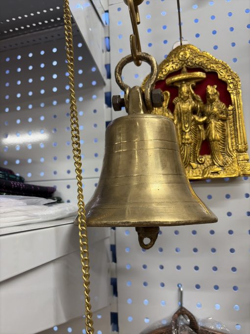 Large brass hanging temple bell 20 cm